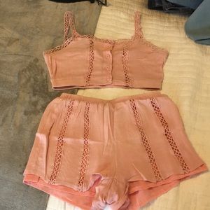 Short and crop top PJ set